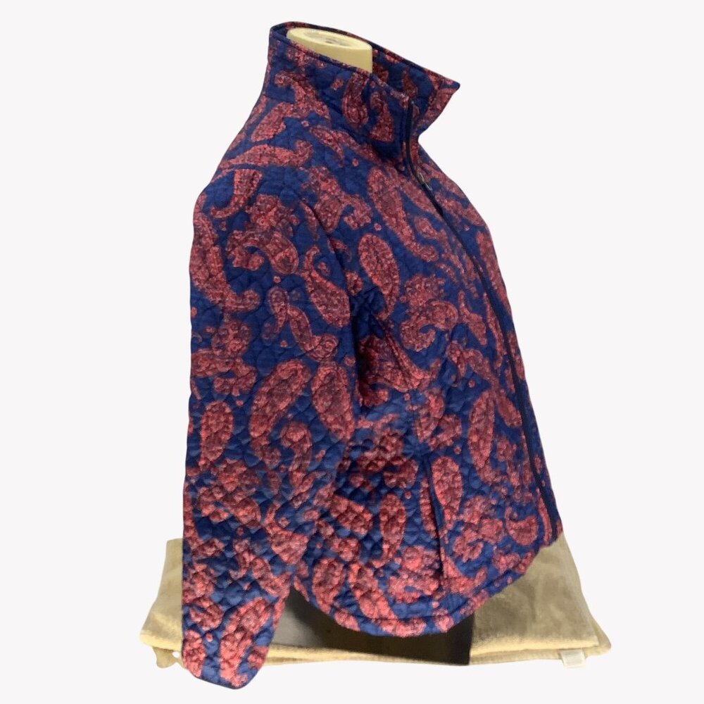 Lands End Womens 2X Quilted Paisley Jacket Primaloft Insulation Full Zip - Picture 2 of 6